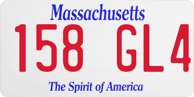 MA license plate 158GL4