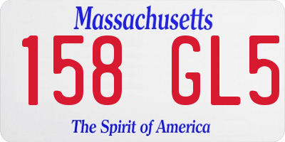 MA license plate 158GL5
