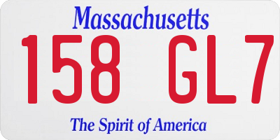 MA license plate 158GL7