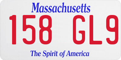 MA license plate 158GL9