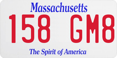 MA license plate 158GM8