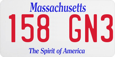 MA license plate 158GN3