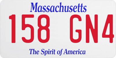 MA license plate 158GN4