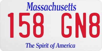 MA license plate 158GN8