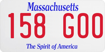 MA license plate 158GO0