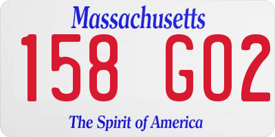 MA license plate 158GO2