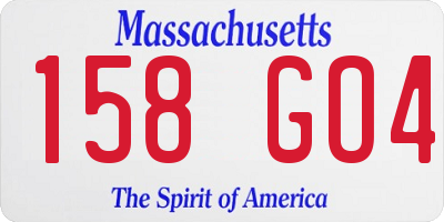 MA license plate 158GO4