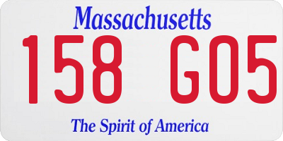 MA license plate 158GO5