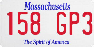 MA license plate 158GP3