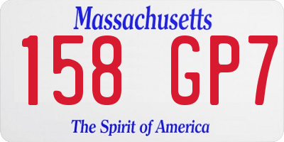 MA license plate 158GP7