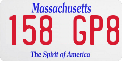 MA license plate 158GP8