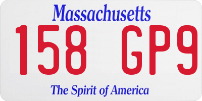 MA license plate 158GP9
