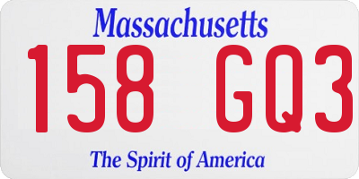 MA license plate 158GQ3
