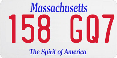 MA license plate 158GQ7