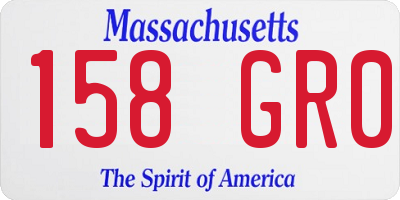 MA license plate 158GR0