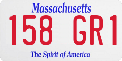 MA license plate 158GR1