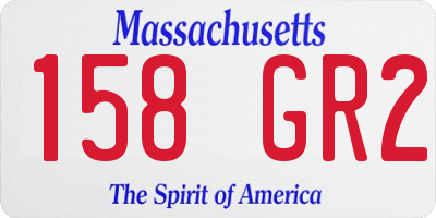 MA license plate 158GR2