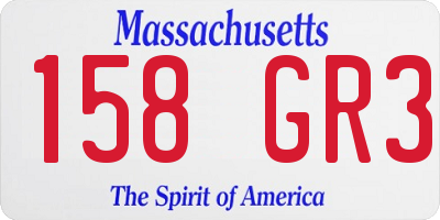 MA license plate 158GR3