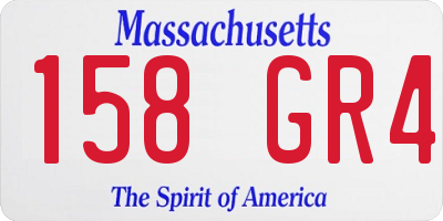 MA license plate 158GR4