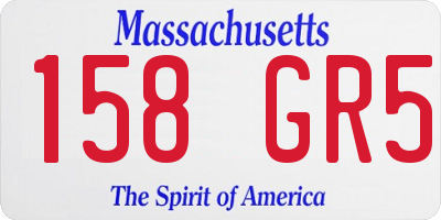 MA license plate 158GR5