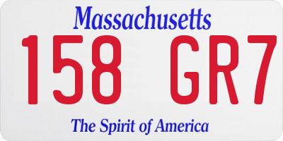 MA license plate 158GR7