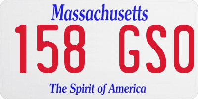 MA license plate 158GS0