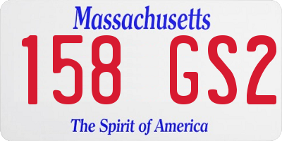 MA license plate 158GS2