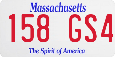 MA license plate 158GS4