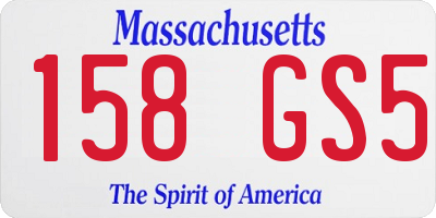 MA license plate 158GS5