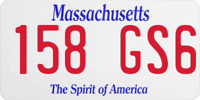 MA license plate 158GS6