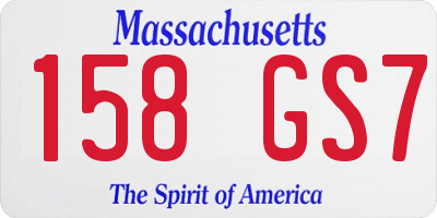 MA license plate 158GS7