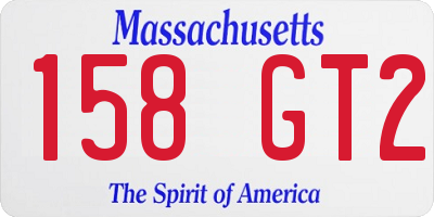 MA license plate 158GT2