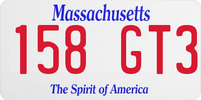 MA license plate 158GT3