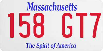 MA license plate 158GT7