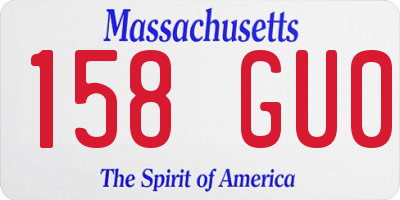 MA license plate 158GU0