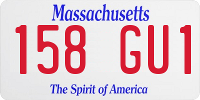 MA license plate 158GU1