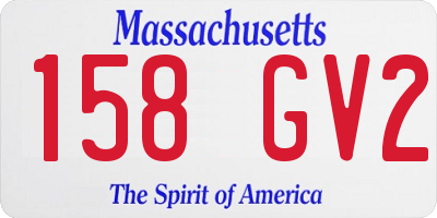 MA license plate 158GV2
