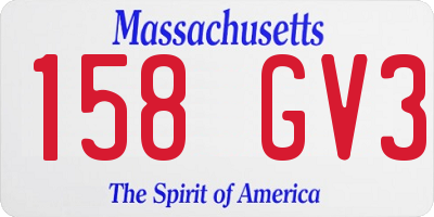 MA license plate 158GV3