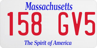 MA license plate 158GV5