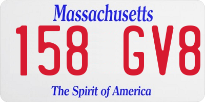 MA license plate 158GV8