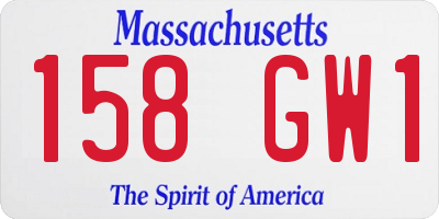 MA license plate 158GW1