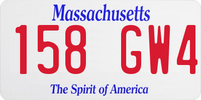 MA license plate 158GW4