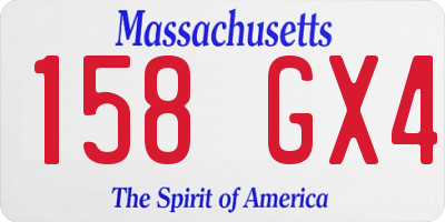 MA license plate 158GX4