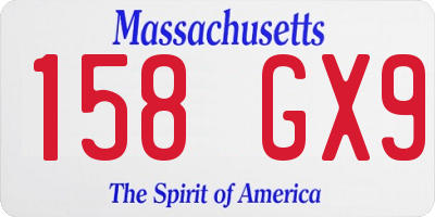 MA license plate 158GX9