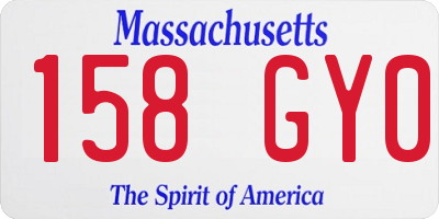 MA license plate 158GY0