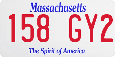 MA license plate 158GY2