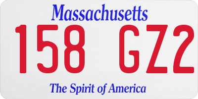 MA license plate 158GZ2