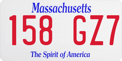MA license plate 158GZ7