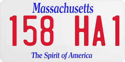 MA license plate 158HA1