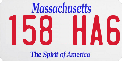 MA license plate 158HA6